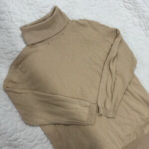 Lauren by Ralph Lauren Beige Turtleneck Lightweight Sweater